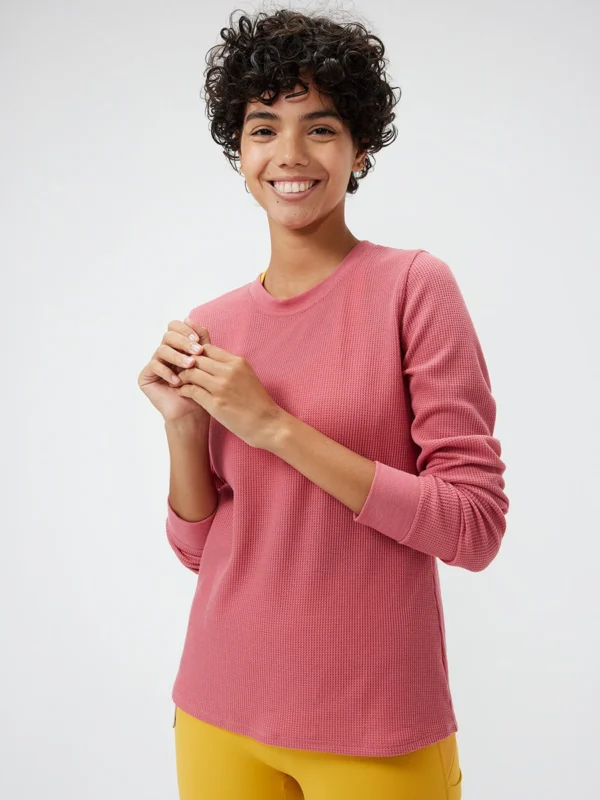 New Products 1 New Products -Kora Fashion Shop W301332 SWF DSR Waffle Longsleeve Desert Rose 098 WXuPTvR