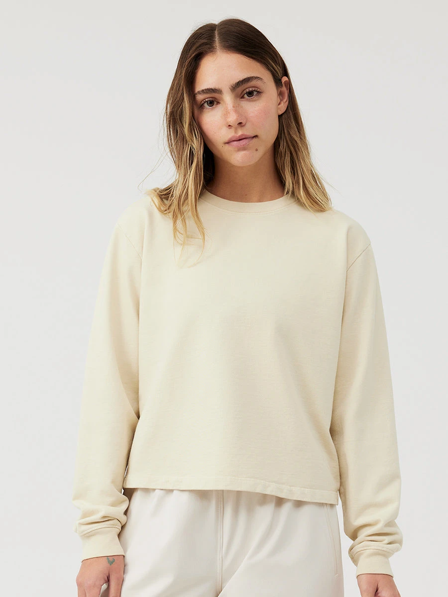 Cotton Terry Cropped Sweatshirt 3 Cotton Terry Cropped Sweatshirt - Image 3